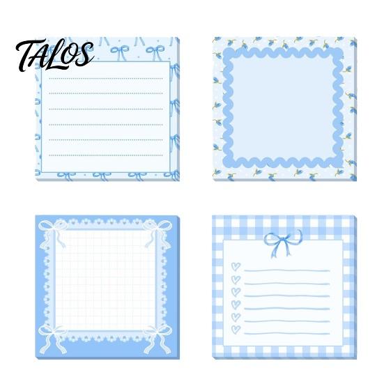 Decorative Memo Pads for Gifts Bow Pads, Cute Strong Adhesive Page Markers, Colorful Gel Pen Compatible Notes Self-Stick Students Office, Reminder