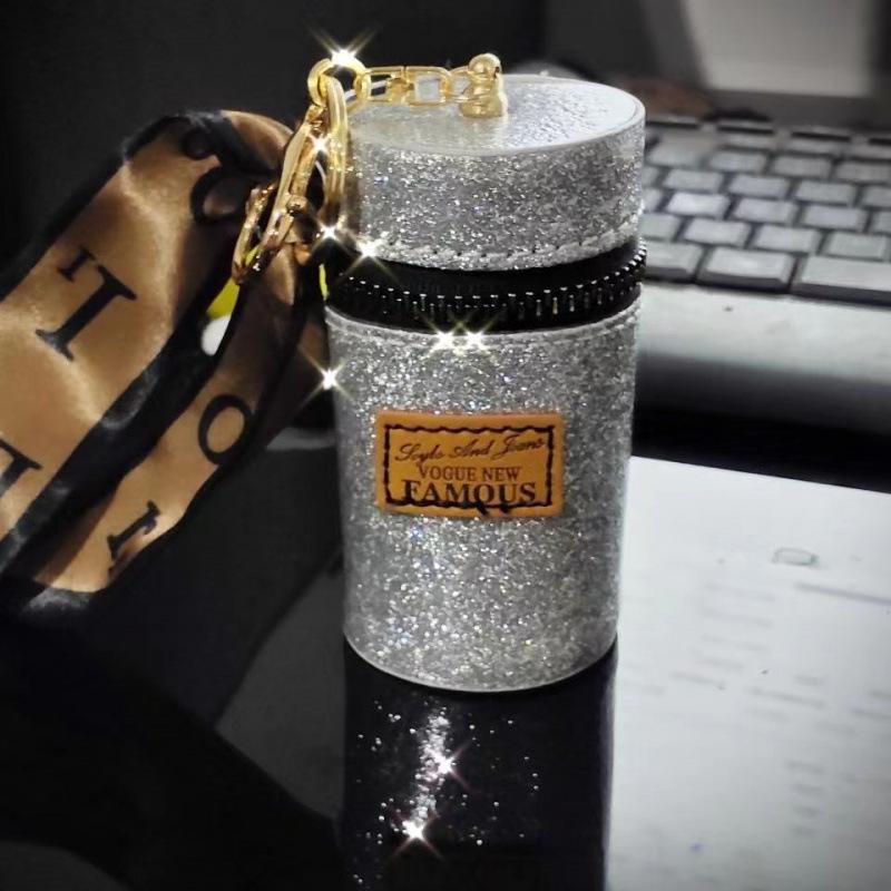 Portamonete Portachiavi Rotondo Mini Popolare: Borsa Porta Balsamo Labbra Busta Rossa