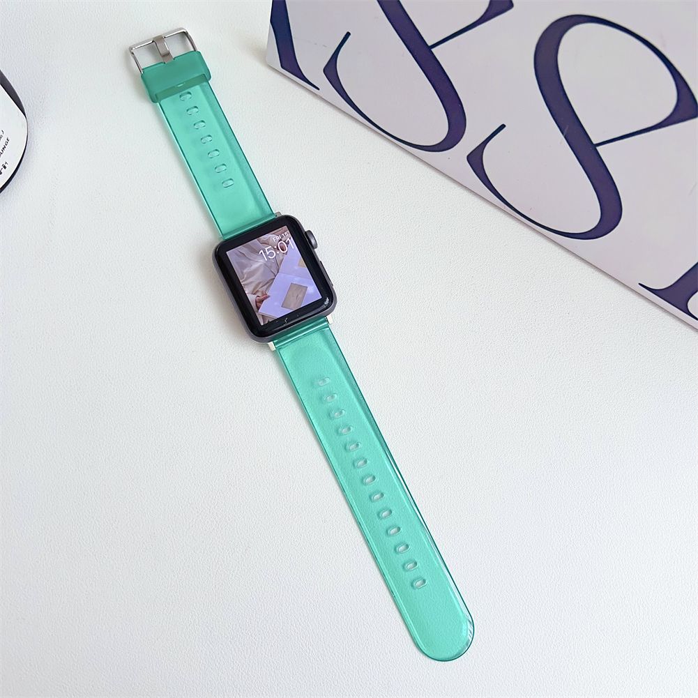 Gelee Transparentes Armband für Apple Watch S10-Silikon Glacier Sport Ersatz-Uhrenarmband für iWatch 10/9/8/7/6/5/4/3/2/1/Se/Ultra/Ultra2 49mm 46mm