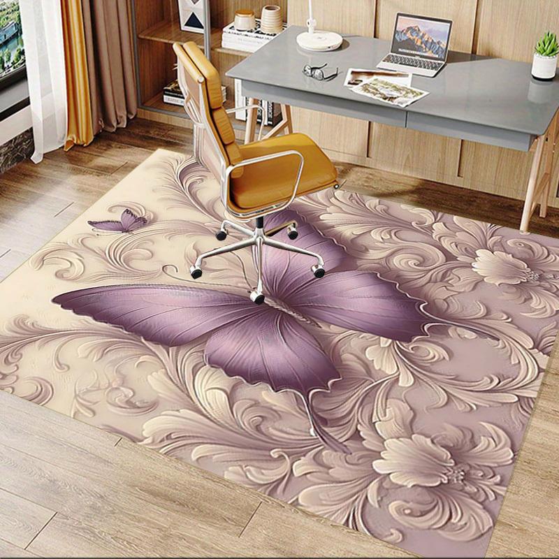 1PC Butterfly Floral Anti-slip carpet, suitable for Office, bedroomand playrooms. It can also be used as a sofa footrest cover-R85
