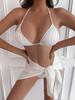 2025 European & American Backless Three-Piece Tie-Up Swimsuit