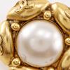 CHANEL COCO Mark Flower Earring vintage Plated Gold/Fake pearl flour 21.6g Women Used