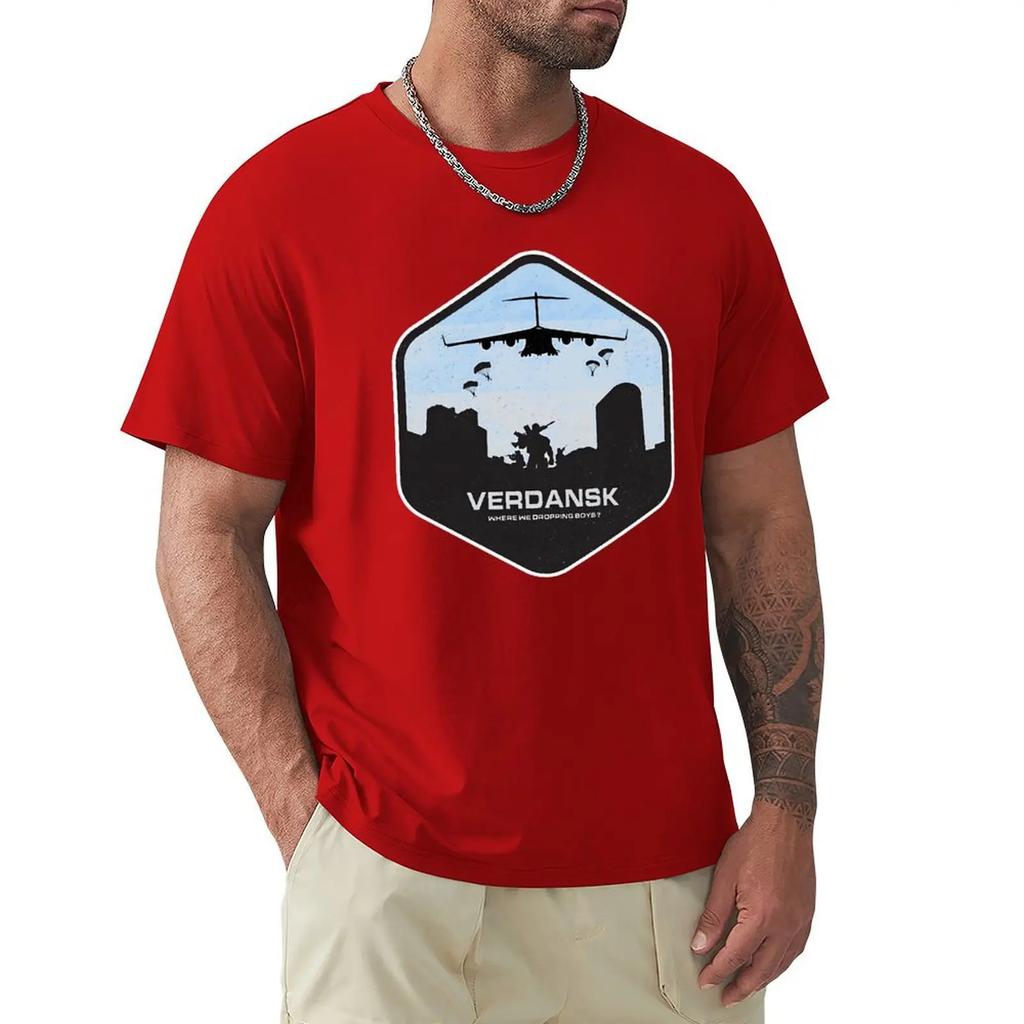 LIDU Verdansk Warzone Battle Royale ClassicAnime Kleiderdesign COD Black Ops Cold War 100% Baumwolle Herren T-Shirt