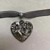Heart Necklace Black Rope Necklace Punk Collar For Girl Streetwear Chocker