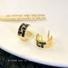 Japanese and Korean metal woven oil drip ear clips spring and summer geometric niche design stud earrings simple retro silicone no ear piercings