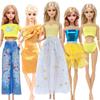 5PCS White Yellow Doll Clothes for 11.5 Inch Girl Doll 30cm Doll Dress Outfit Wedding Gown Kids Toy Accessories