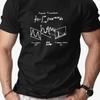 Men Vibrant Yellow Graphic TShirt with Math Equation Waveform Design Casual Short Sleeve Summer Tee Men Clothing Comfortable