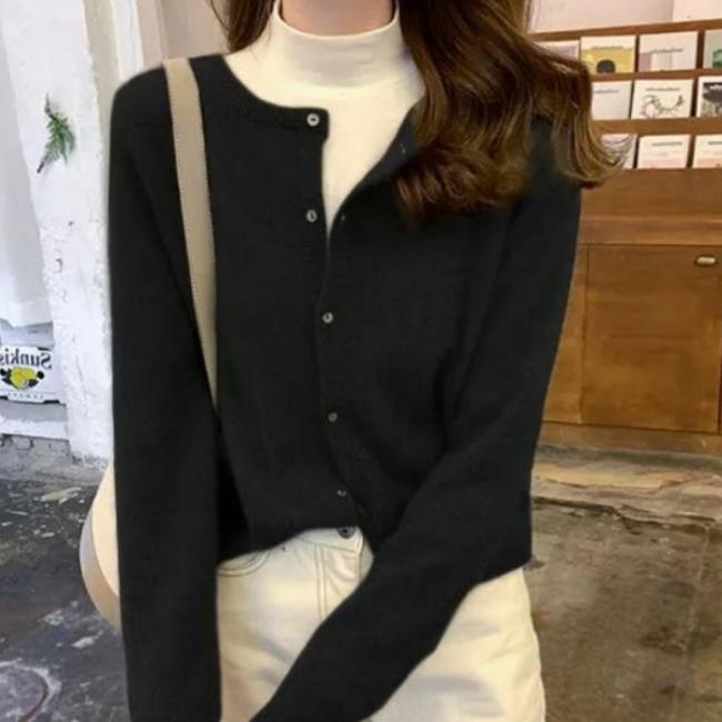 Loose Sweater Coat for Women Solid Color Korean-style Stylish Knitted Cardigan Long-sleeved Fur Coat for Women In Autumn and Winter Cardigan Top