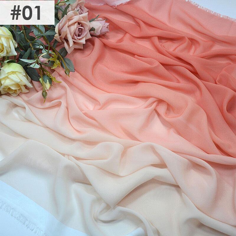 Gradient Color Rainbow Chiffon Fabric Scarf Sewing Craft DIY Ancient Style Hanfu Dress Stage Costume Decor Clothing Supplies