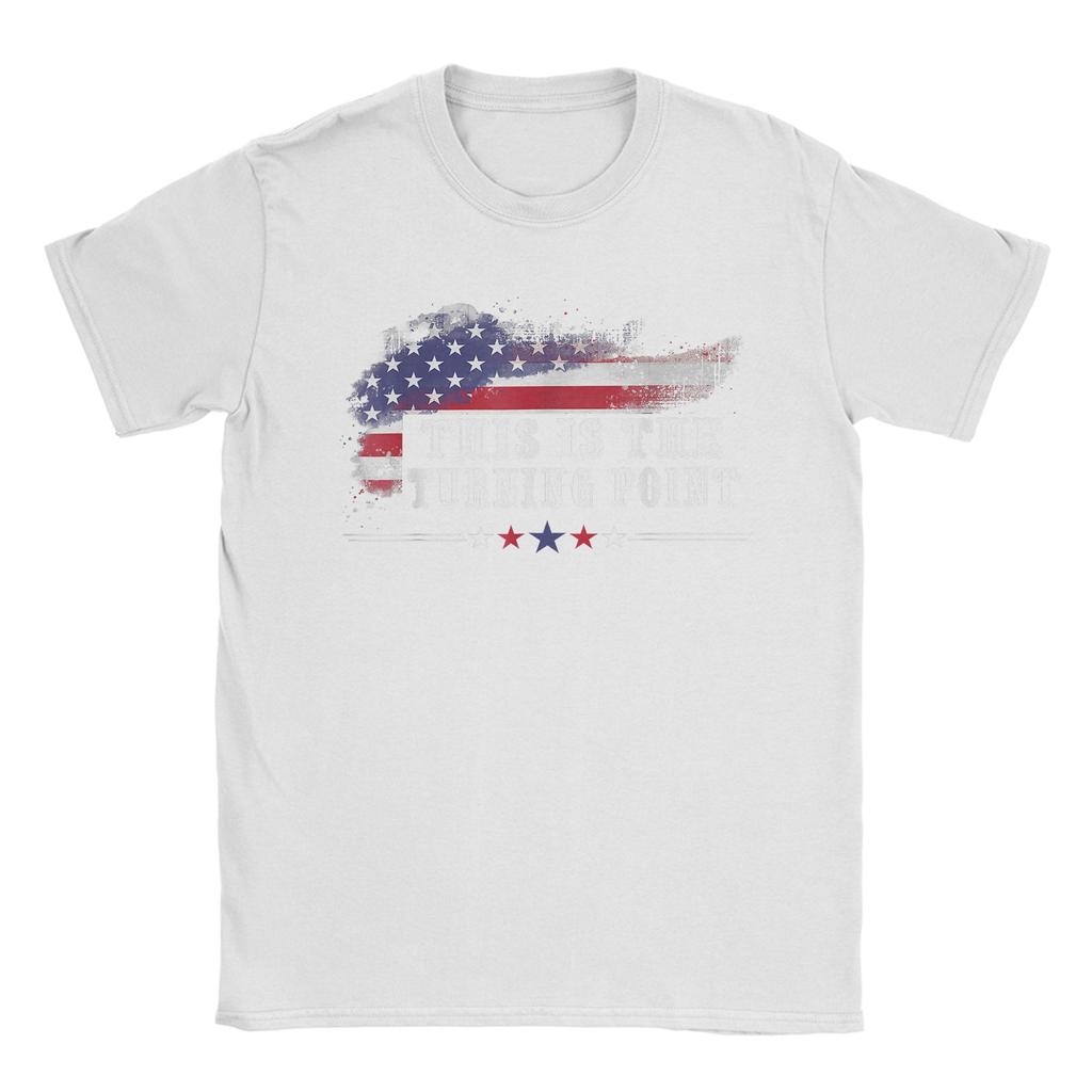 This is The Turning Point American Flag T-Shirt Beach  Pure Cotton T Shirts For Men's Casual Tshirt Short Sleeve Top Tees