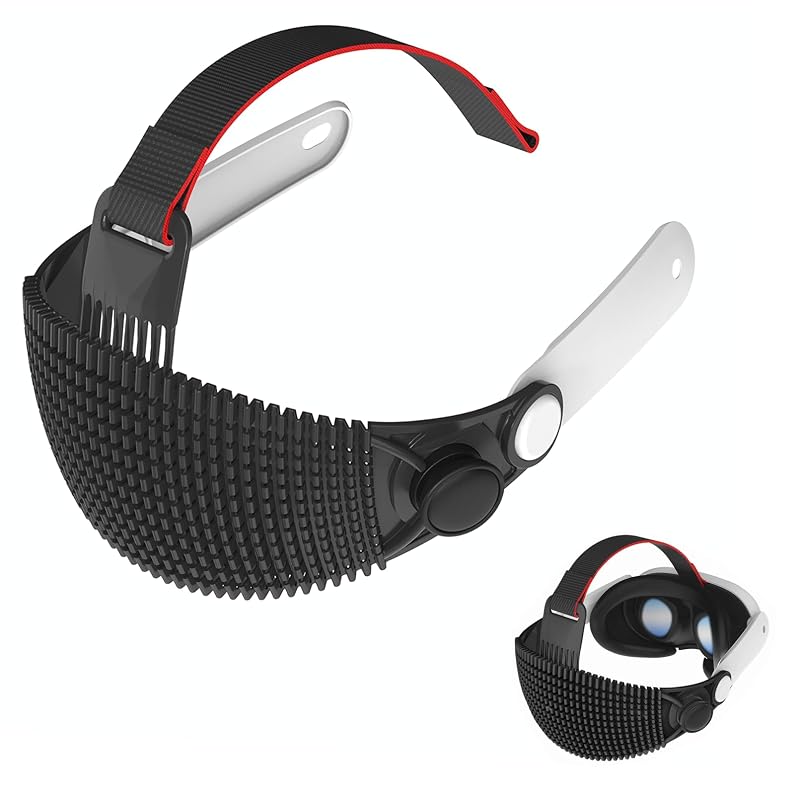 SHEAWA Head Strap/Headband for Meta Quest 3S/3 - Reduces Weight, Comfortable for VR While Lying Down, Pressure Distribution, Silicone Rubber,