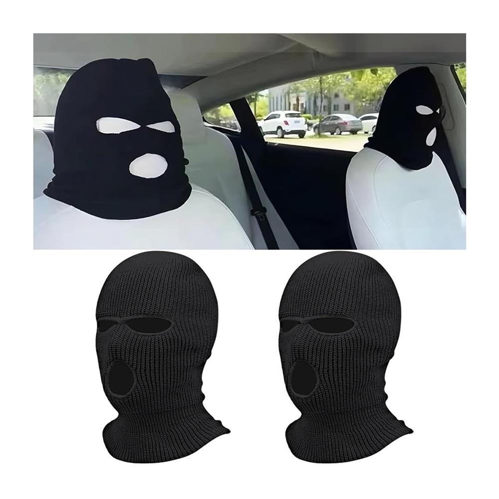 Universal Car Headrest Cover Car Seat Face Mask Ski Mask Halloween Christmas Funny Decoration for Tesla BMW Ford Volkswagen Kia
