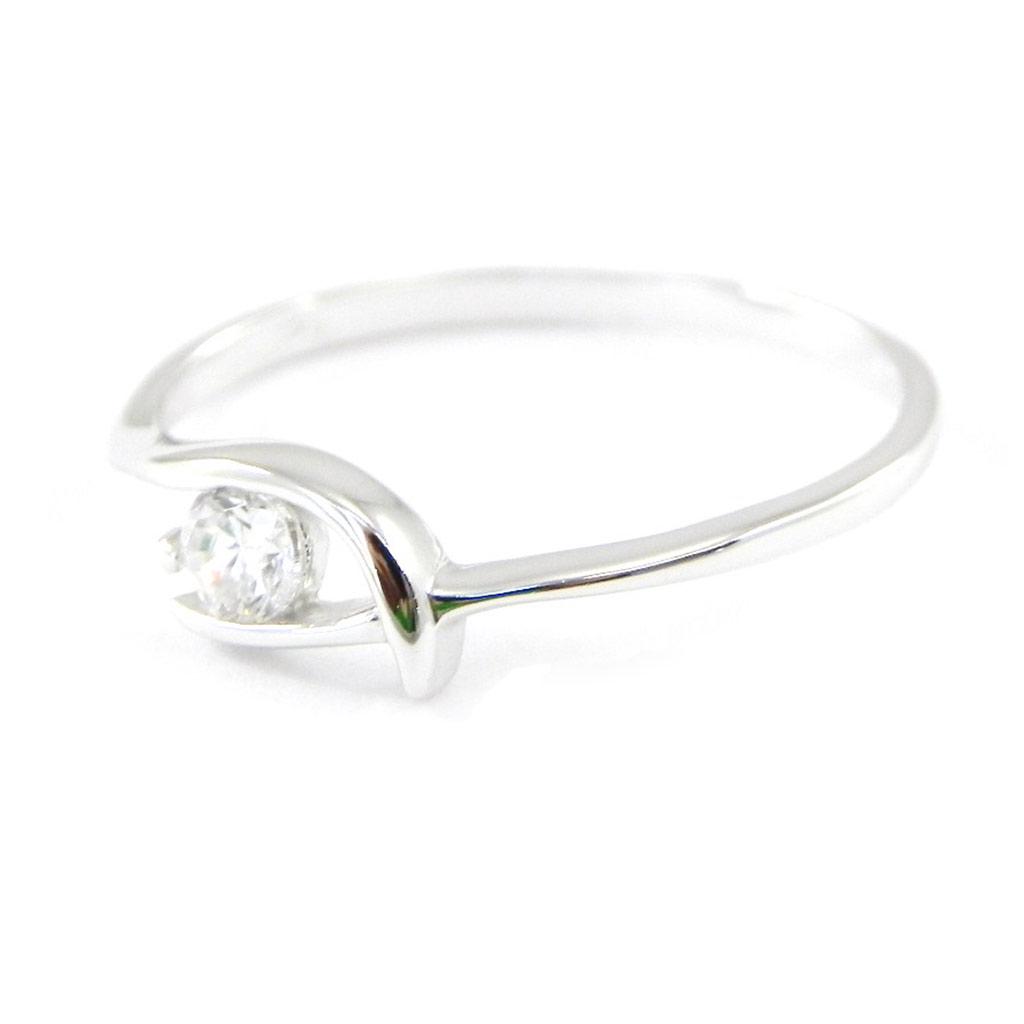 White 'Hug' Silver Ring