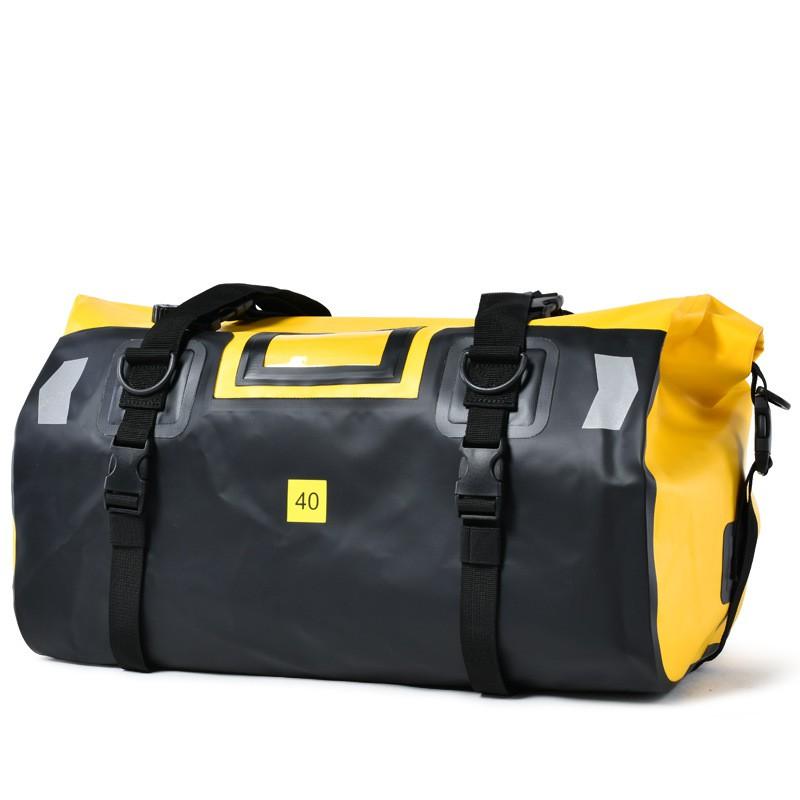 PVC Waterproof Motorcycle Tail Bag With Quick-Release Straps Camping Cycling Outdoor Adventure