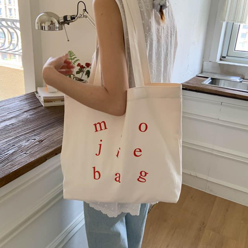2026 Summer Korean Style Canvas Tote Bag Retro Casual Large Capacity Student Crossbody Bag Ins Fashi Handbag