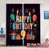 2pcs   2D FLAT PRINTING Curtains (Without Rod) Birthday Bliss(3) Chic Curtain Fabric Versatile Durable Polyester Curtains