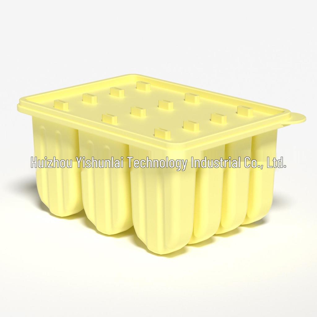 Silicone Ice Cube Tray with Lid: 4-Grid Frozen Soup & Food Storage Box