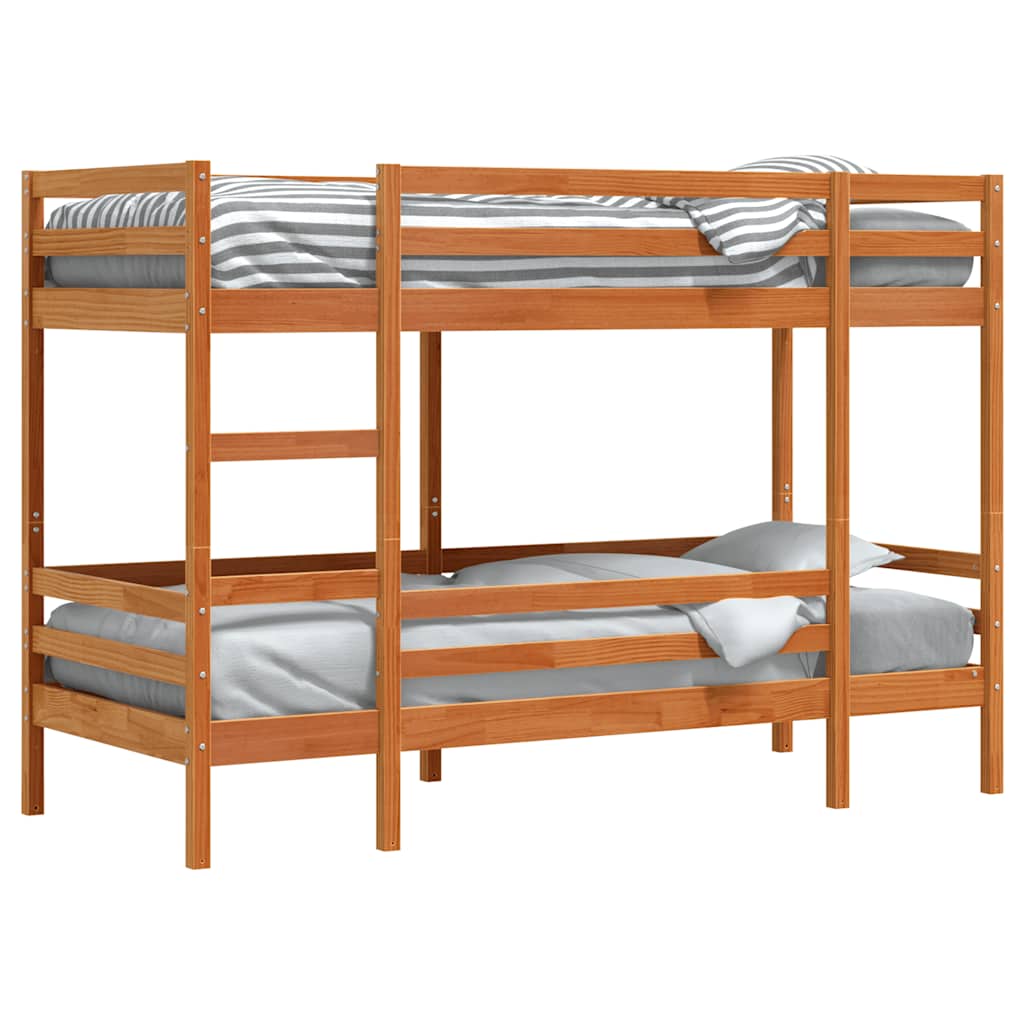 Bunk Bed Wax Brown 90 x 190 cm Solid Pine Wood