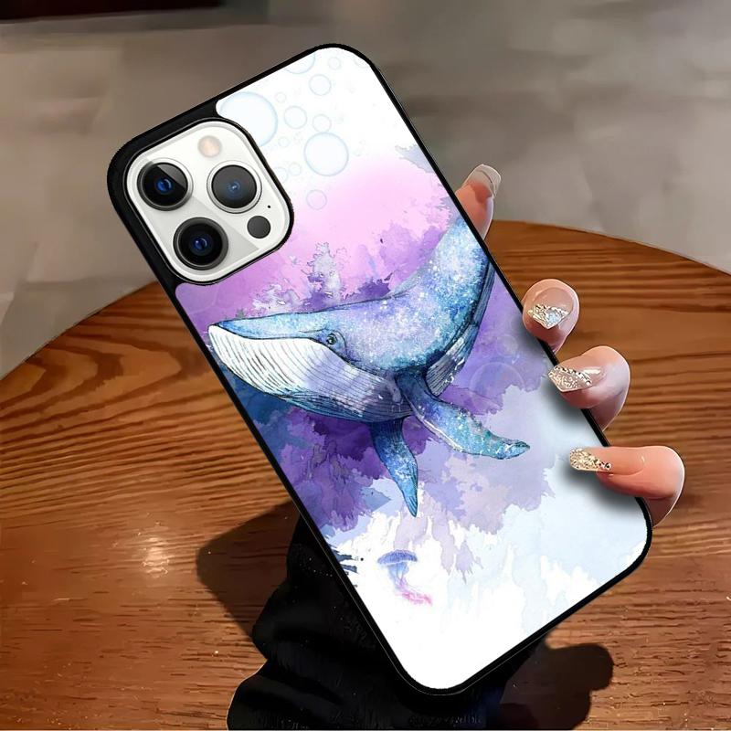 Beautiful Blue Whale Painting Phone Case For iPhone 17 Air 16 15 14 13 12 11 Pro Max Max Plus Bumper Case Cover