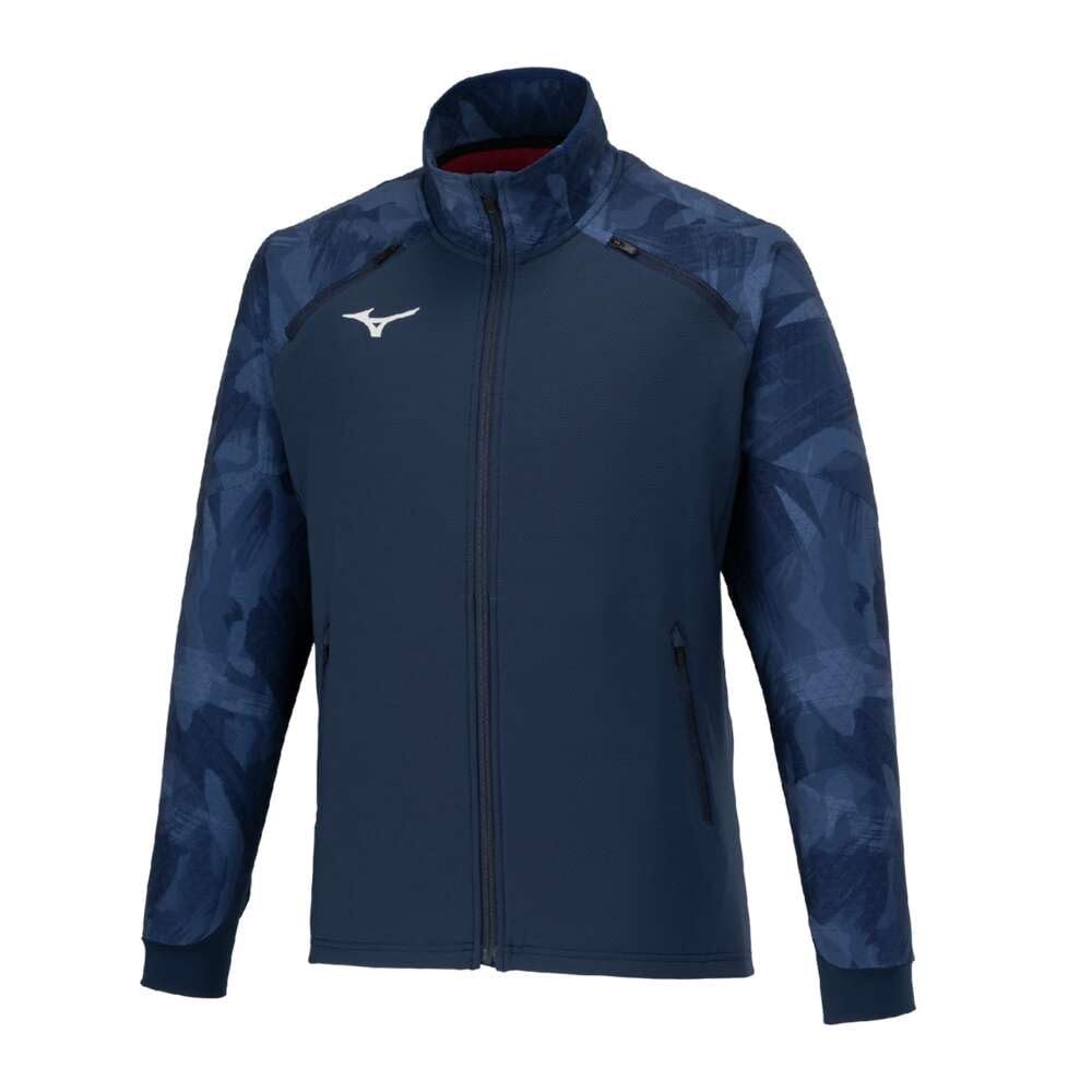 Mizuno Tech Shield Breath Thermo Training Pageant Blue Jacket, Windproof, Stretch, Water-Repellent, Moisture-Wicking, Heat-Generating, 32MCB530,