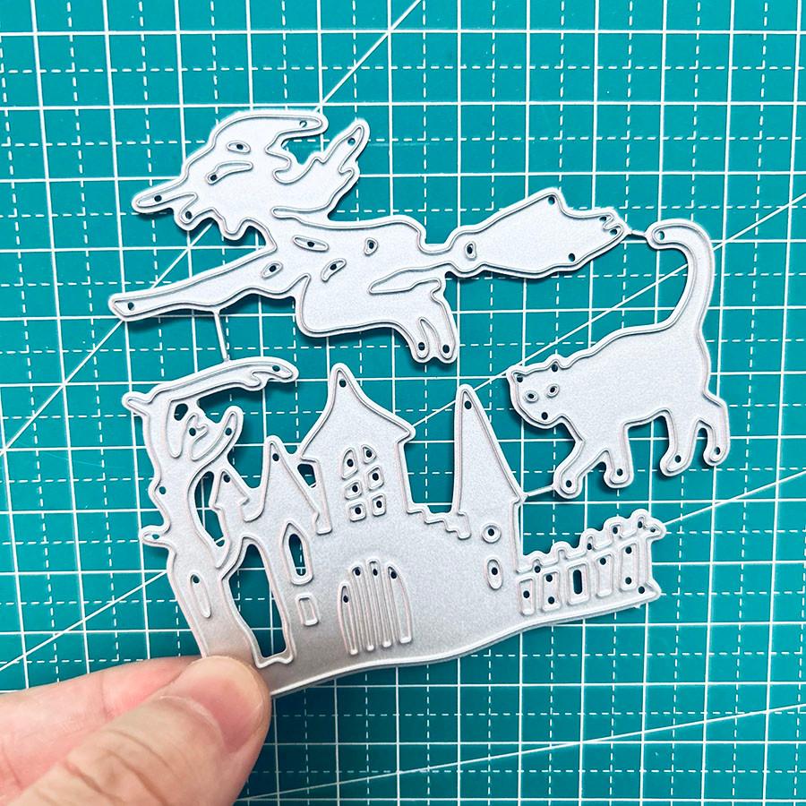 Halloween Witch Castle Metal Cutting Die Stencil Template For DIY Embossing Paper Photo Album Cards Making Scrapbooking Die Cut