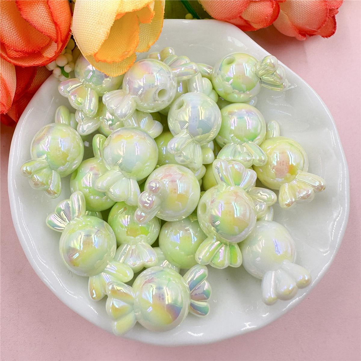 

Акриловые украшения в форме конфет с покрытием из цветного акрила для изготовления браслетов и сережек 20 шт. DIY ювелирные аксессуары бисерные материалы аксессуары для бусин зелёный