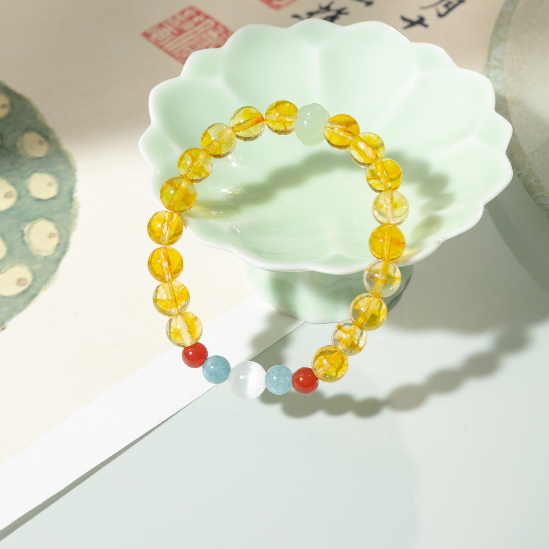 Элегантный браслет из натуральных цитриновых кристаллов - Шикарный и эксклюзивный дизайн