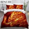 Colorful Flame Duvet Cover 3D Cool Fire Bedding Set for Kids Girls Soft Microfiber Quilt Cover with Zipper Closure