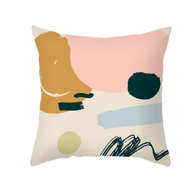 Sofa Pillow Cover Nordic Simple Abstract Office Cushion Peach Skin Pillow Cover