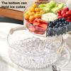 Serving Tray with 5 Dividers Lid Double-Walled Ice Tray Fruits Vegetables Shrimp Cocktails Party Appetizer Platter Snack Server