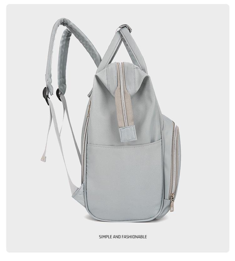 New Large Capacity Solid Color Multifunctional Mommy Backpack for Outdoor Baby Care