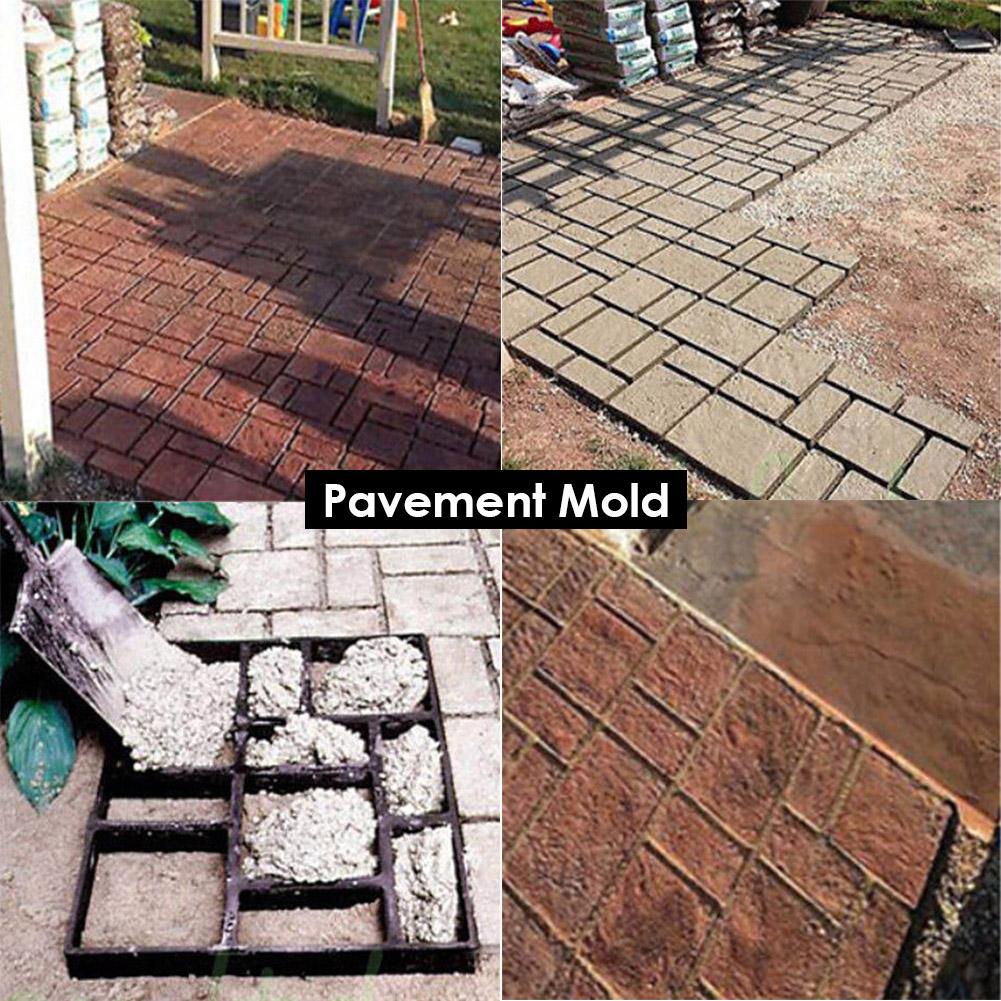 DIY Path Maker Paver Molds Stone Brick Concrete Mold Concrete Cement Walk Garden Path Paving Paver Reusable Patio Pavement Molds