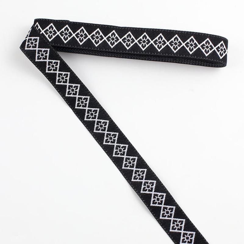Traditional Ethnic Lace Trim with Black & White Patterns for Clothing, Carpets, & Accessories