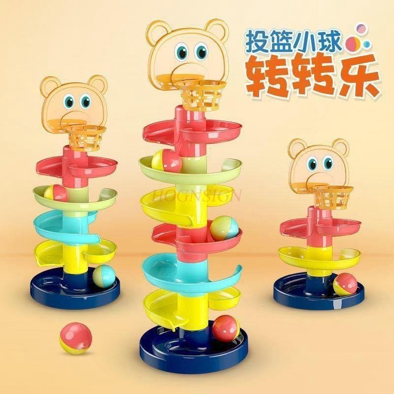 Ball Toys Puzzle Fun Track Sliding Ball Tower Rotating Folding And Early Childhood Education Children'S Toys