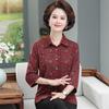 Women's 2026 Silk Seven-Sleeve Top – New Spring/Summer Printed Style for Middle-Aged and Elderly Mothers