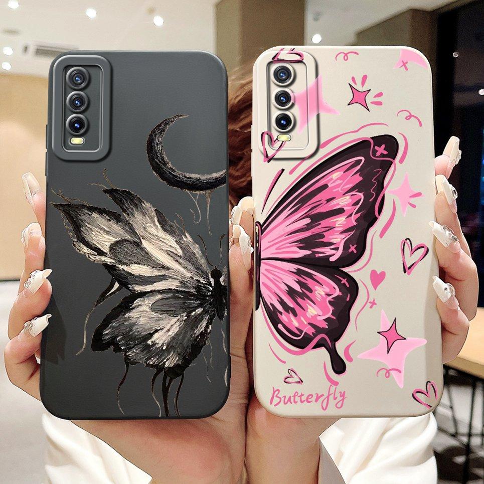 Per Vivo V2027 V2028 V2029 Cover Posteriore Vivo Y11S Y12s Y12a Y20 Y20s Y20i Custodia Girly Fashion Funda Bumper Morbido in Silicone Liquido