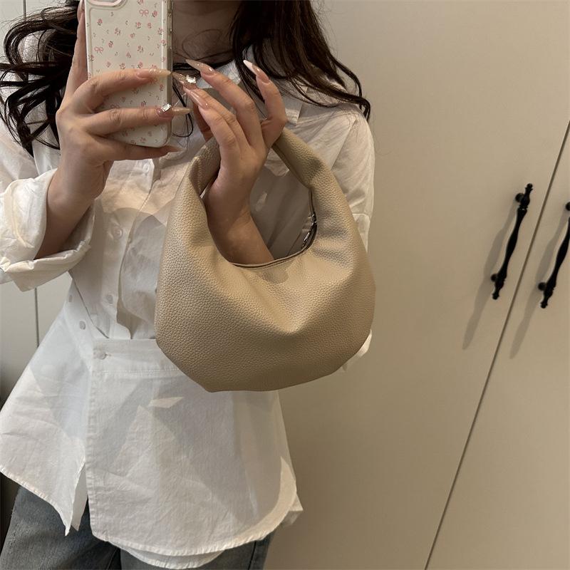 Yogodlns Simple Solid Color Clutch Bags Pu Leather Women Underarm Hobo Bag Commute Small Handbags For Ladies