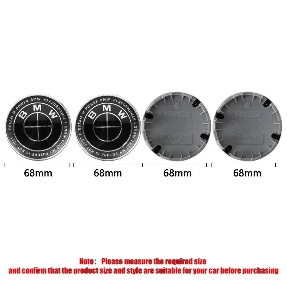 4 Stück 68mm Auto-Radnabendeckel-Logo ist geeignet für BMW 1 3 4 5 6 7 Serie M1x3 X6 X7 E36 E39 E46 E60 E90 Zubehör.