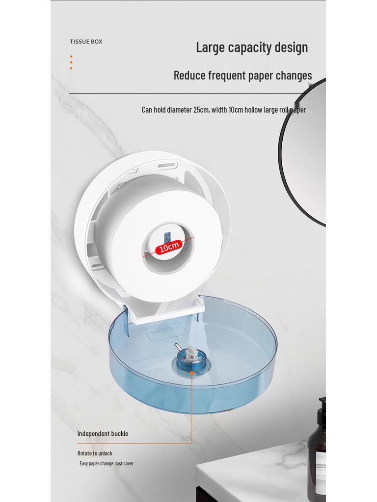 Waterproof Large Roll Toilet Paper Holder for Hotel or Guesthouse Bathrooms