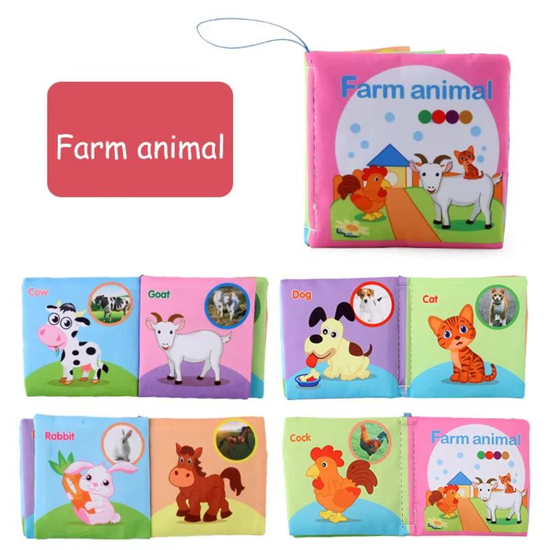 Cloth Books Baby Toys, Colorful Fabric Baby Learning Books Touch And Feel Crinkle Sounds For Holidays
