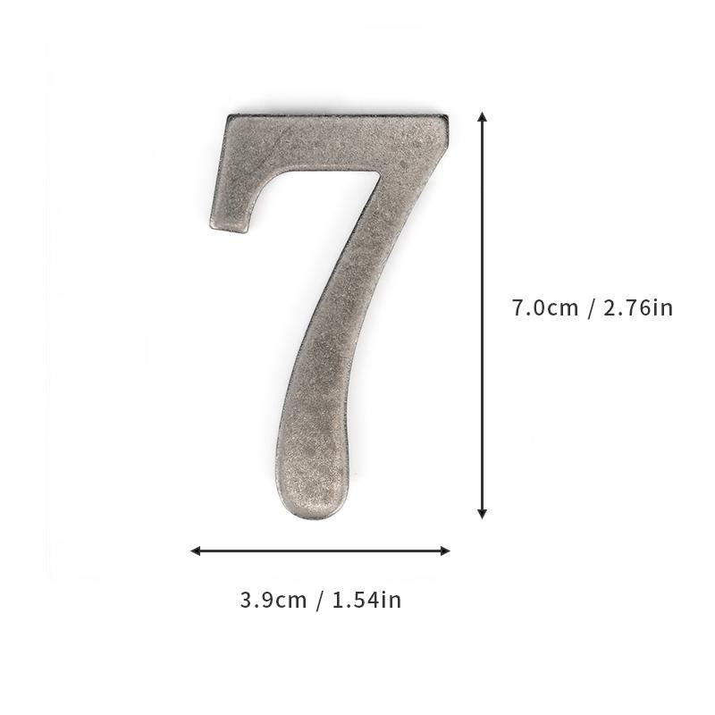 

Silver Metal Door Number with Magnets 7*4cm House Number Apartment Door Number for Outdoor Hotel Home Mailbox Label with Magnets