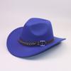 Ethnic topper hat Western cowboy new hat cowboy hat felt hat jazz hat big brim casual Panama