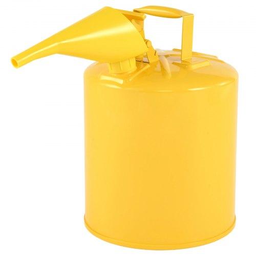 VEVOR Safety Can, 19 L Type I Yellow Safety Can for Diesel with Stainless Steel Flame Arrester, Self-Closing Lid, and PE Funnel