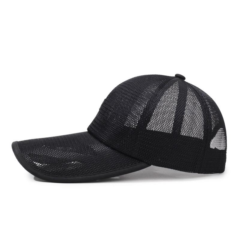 Breathable Summer Net Cap Middle-Aged Men's Baseball Cap Hollow Brim Cap Outdoor Fishing Cap Mesh Sun Hat