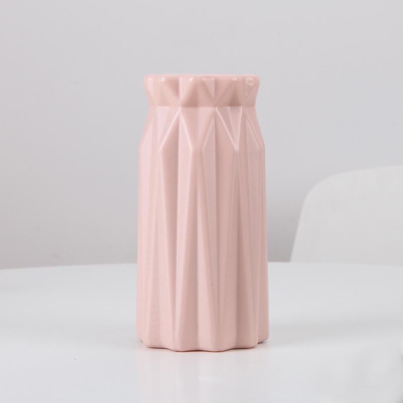 Modern Diamond Origami Plastic Vase for Dry & Wet Flowers - Imitation Glaze Living Room Decor