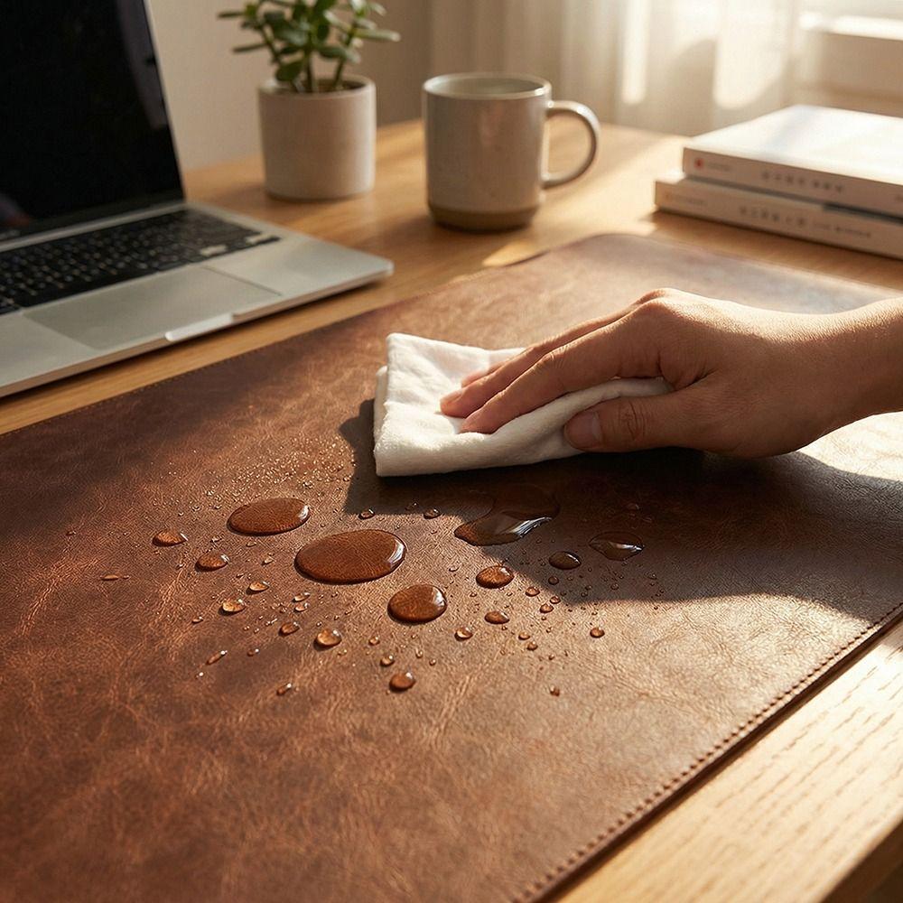Leather Keyboard Mice Mat Non-slip Computer Laptop Mousepad Retro Mouse Pad  Home Office