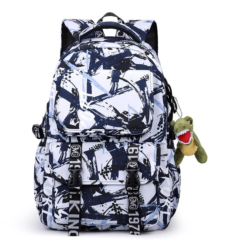 Schoolbag New Fashion Versatile Student Male Personality Simple Graffiti Letter Backpack Large Capacity High School Student Casual Backpack