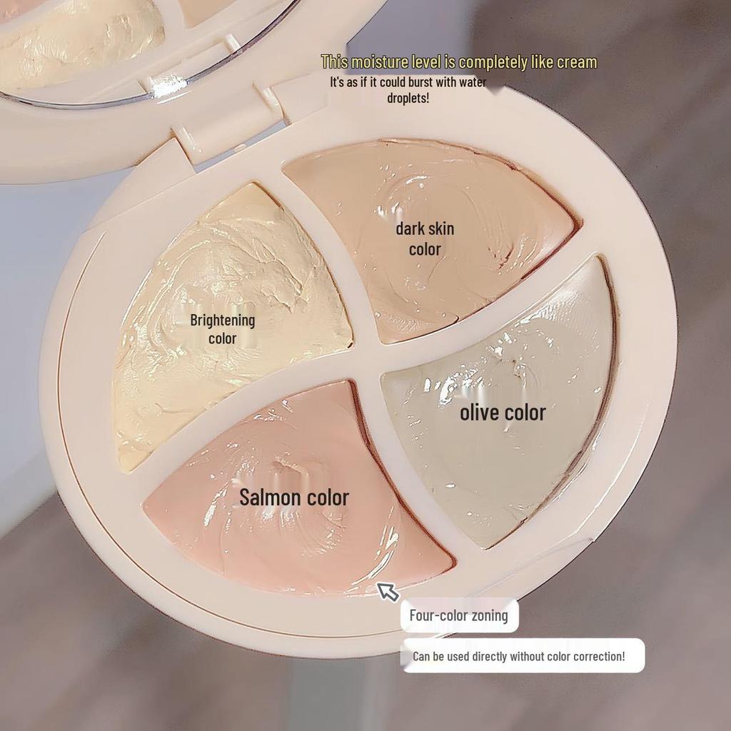 Four-Color Concealer Palette for Tattoos, Blemishes, Acne Scars, Contouring, and Dark Circles.