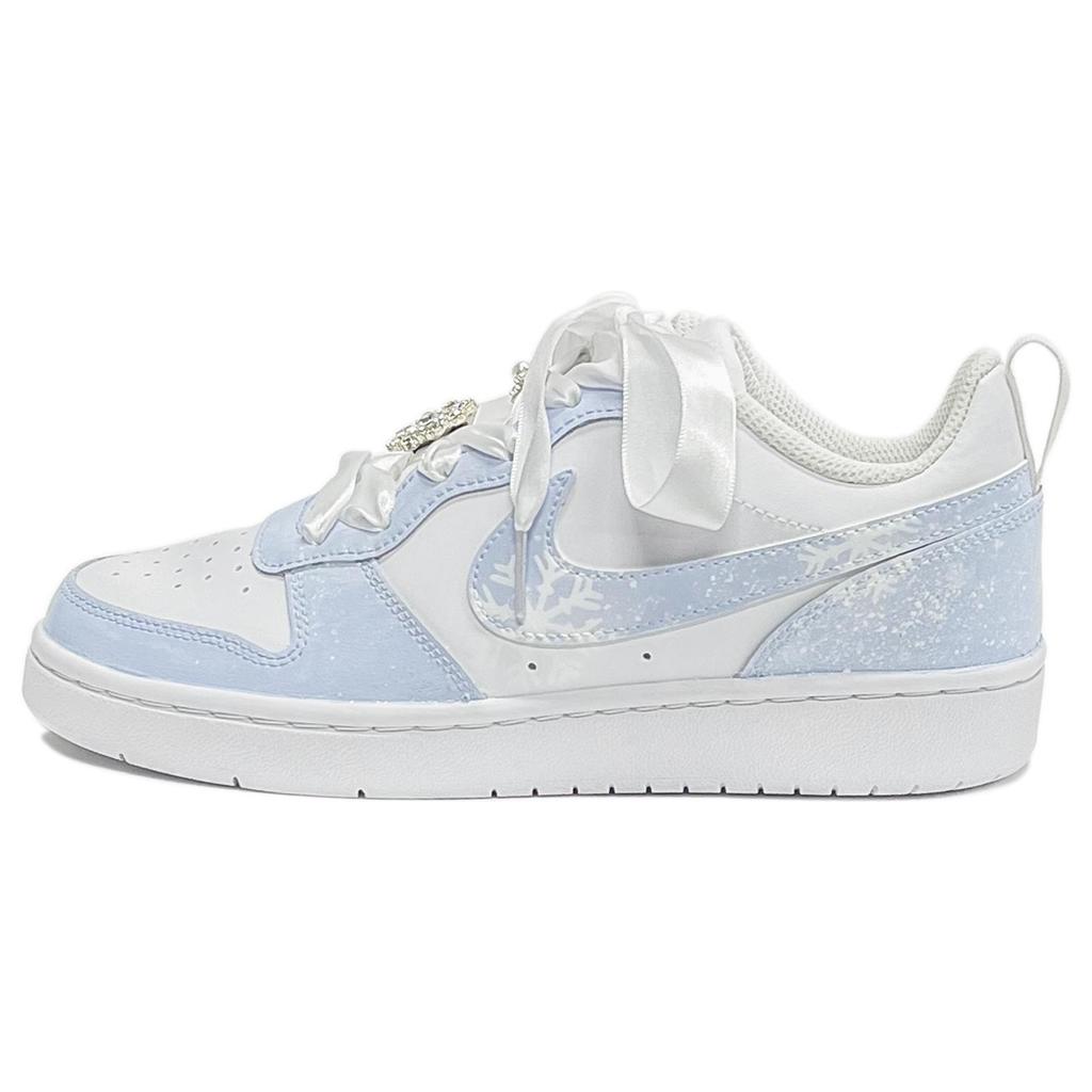 Nike Frozen, First Day Of The New Year Culture Low top Skateboard Shoes GS White Blue BQ5448-100(TeamTwo-S-BOX)