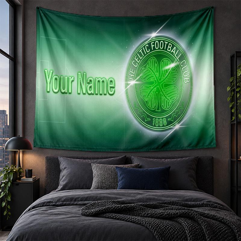 Personalisierte Wandbehänge Celtic FC Muster Kunst Hintergrundtuch